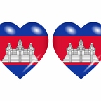 r8642 drapeau cœur Cambodge