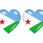 r8661 drapeau cœur Djibouti