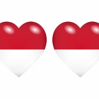 r8705 drapeau cœur Indonesie