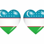 r8765 drapeau cœur Ouzbekistan