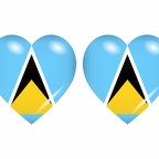 r8796 drapeau cœur Sainte-Lucie