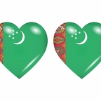 r8830 drapeau cœur Turkmenistan