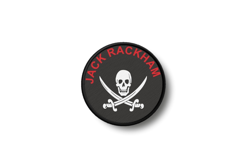 Patch badge print iron on glue jack rackham pirate skull - Afbeelding 1 van 1