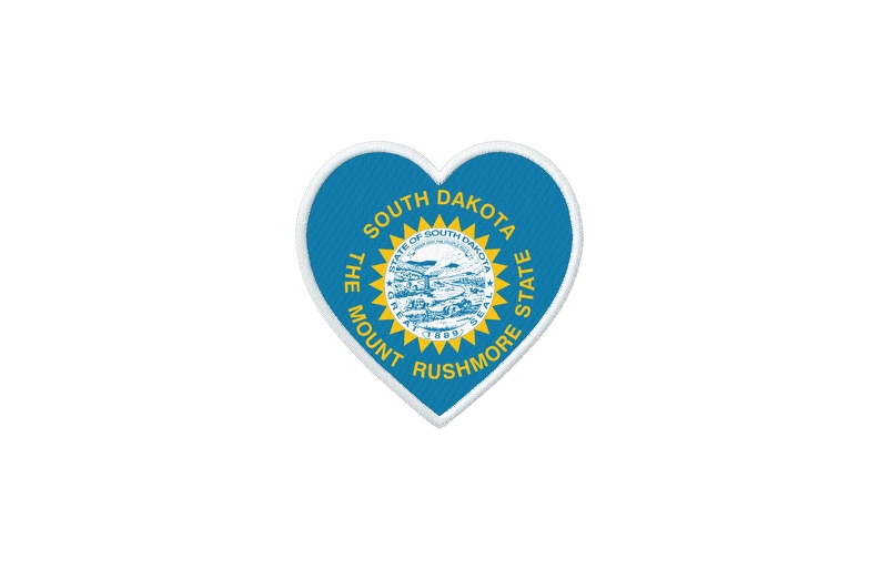 Patch badge ecusson imprime thermocollant drapeau coeur GF guyane