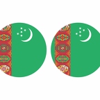 r10011 Turkmenistan flag rond