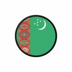 PR 10011 Turkmenistan flag rond