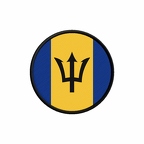 PR 9852 Barbade flag rond